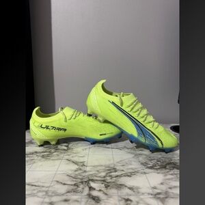 Puma Ultra Ultimate 106868-01 FG/AG Yellow Blue Mens Soccer Cleats Size 6